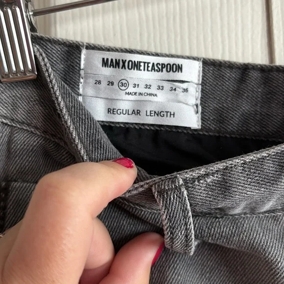 •One Teaspoon Distressed Gray Chino Denim Jeans - Picture 7 of 12